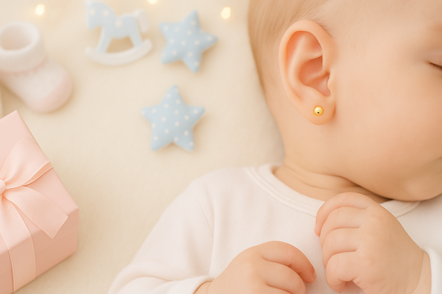 Aros para bebes y niñas de oro 18k y plata ley925