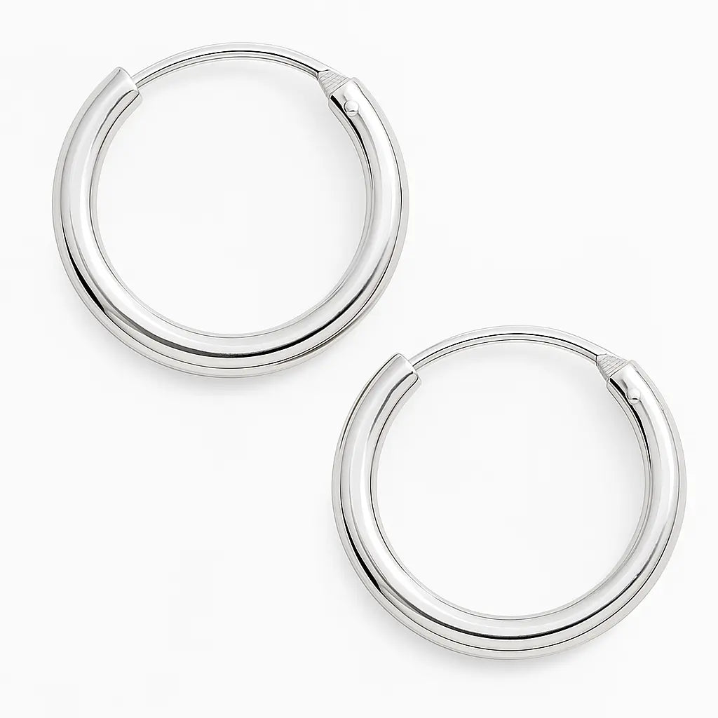Argolla De Plata Para Niñas Lisa De 14mm - Aros Desde Bebé – Joyería Infantil en Oro 18k y Plata 925