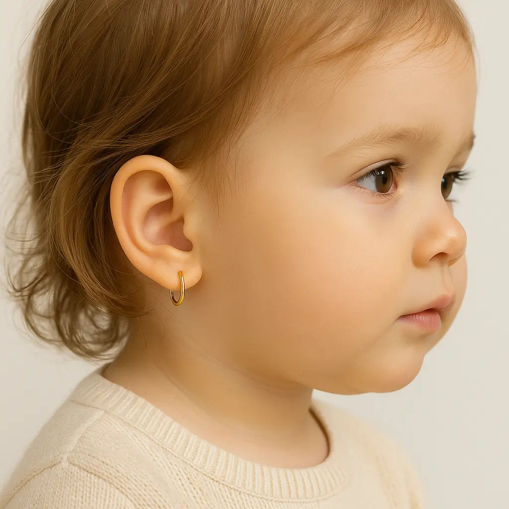 Argolla de Plata para Bebé Lisa 12 mm Plata Ley 925 - Aros Desde Bebé – Joyería Infantil en Oro 18k y Plata 925