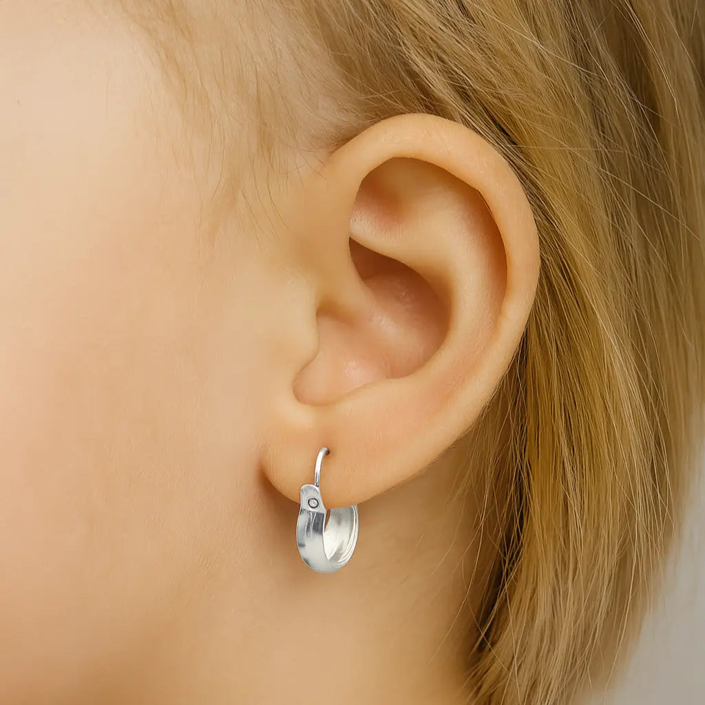 Argollas de Plata Para Bebé Bote 10mm - Aros Desde Bebé – Joyería Infantil en Oro 18k y Plata 925