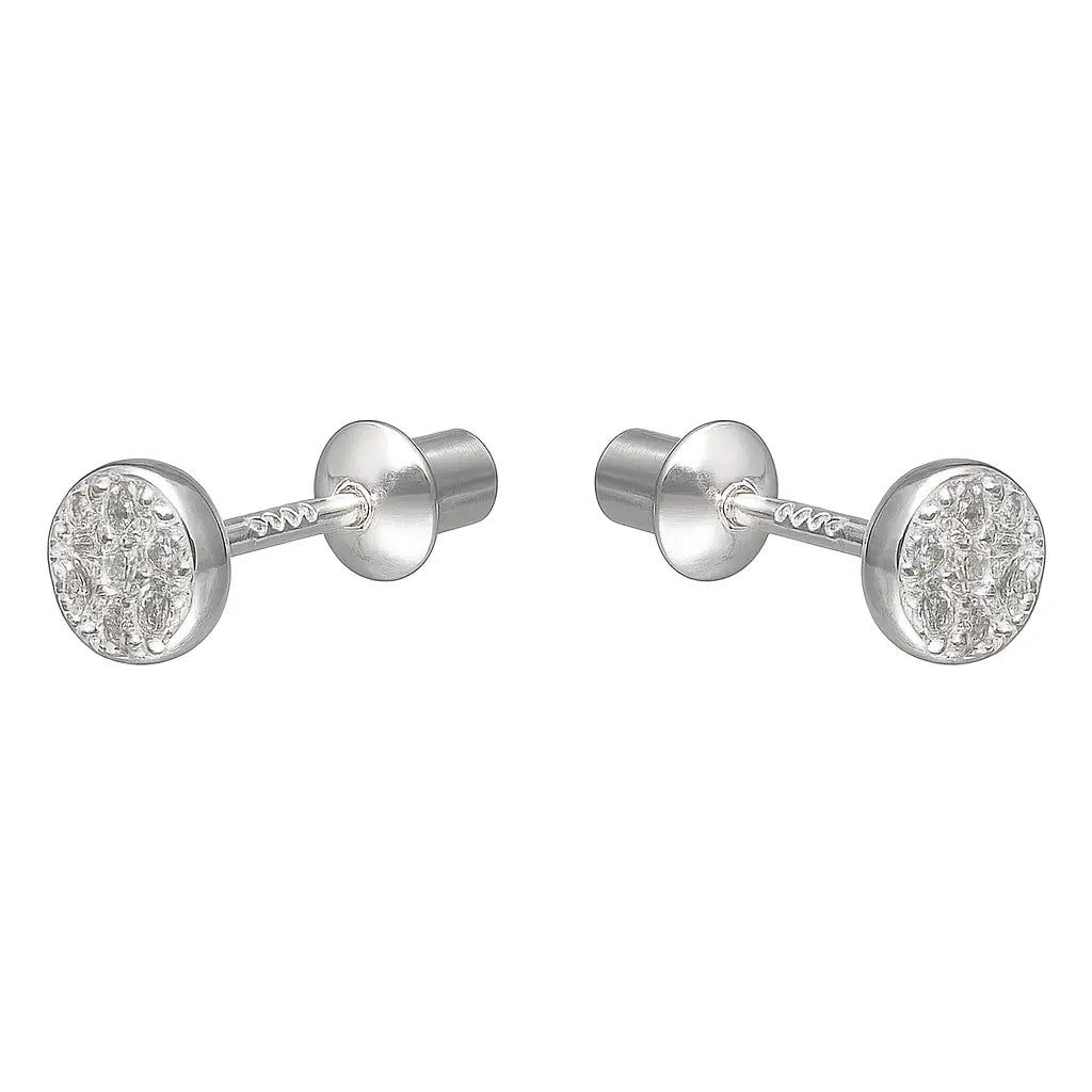 Aros de Plata Para Bebe Flor Circones - Aros Desde Bebé – Joyería Infantil en Oro 18k y Plata 925