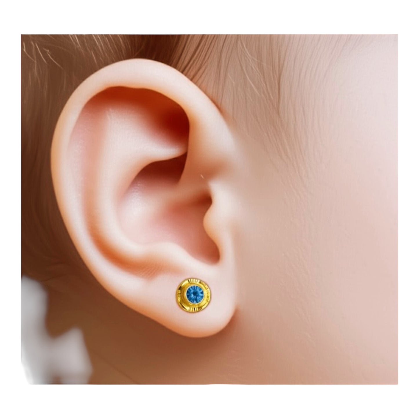 Aros De Oro Para Bebé Oro 18k Strass