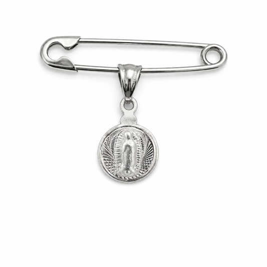 Medalla Virgen de Guadalupe de Plata 925 – Mini para Bebés y Niñas (10 mm)