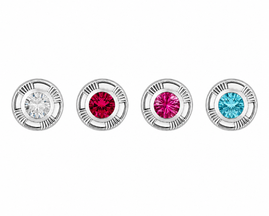 Aros Abridores de Plata 925 para Bebé Strass con Circón Rosa (4mm)