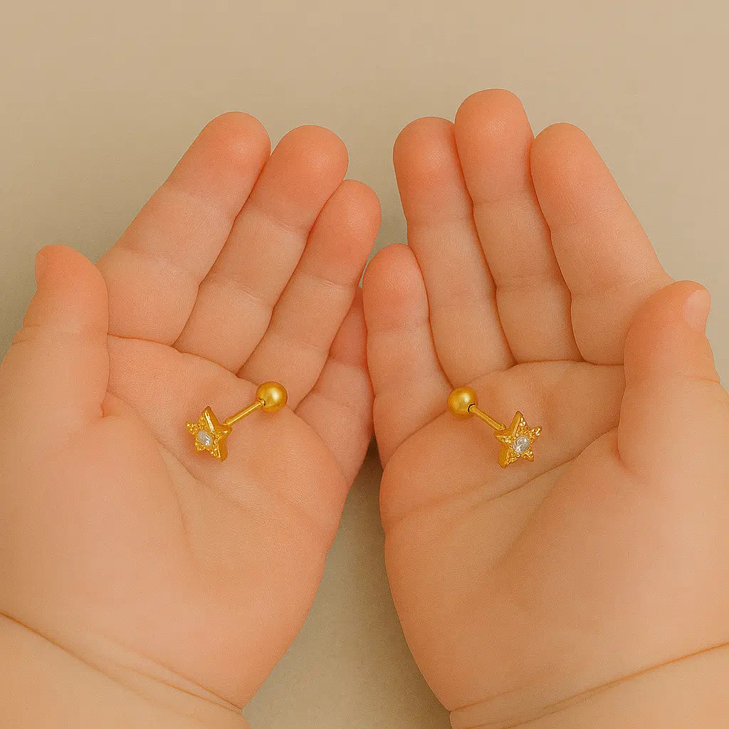 Plata-Ley-925-Con-Baño-Dorado Aros Desde Bebé – Joyería Infantil en Oro 18k y Plata 925