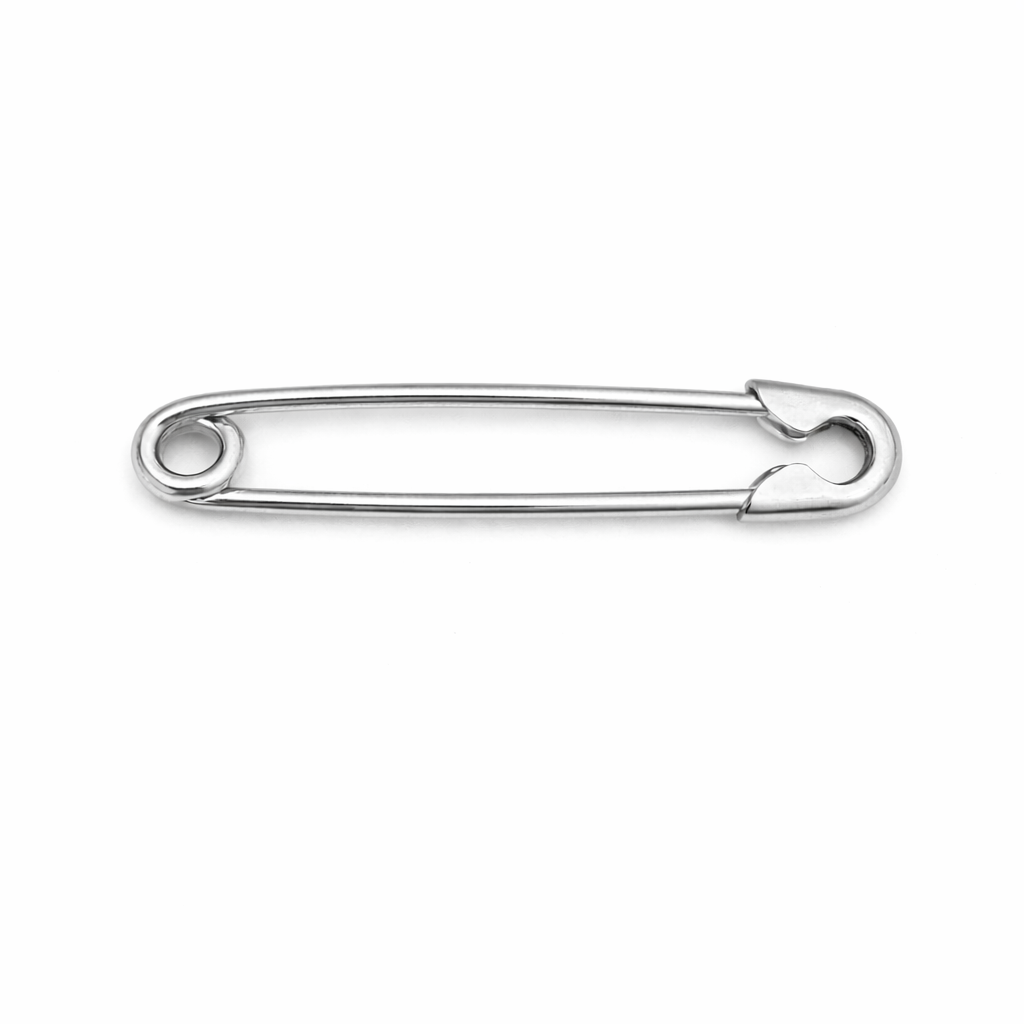 Alfiler de Plata de Ley 925 para Bebé (25x6mm) - Ideal para Medallas
