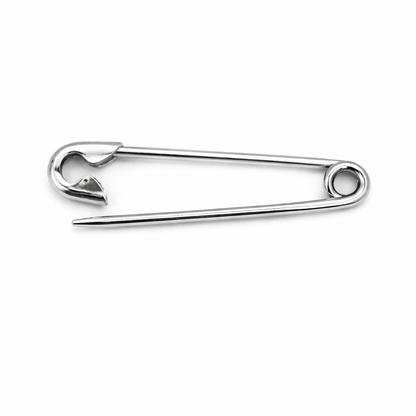 Alfiler de Plata de Ley 925 para Bebé (25x6mm) - Ideal para Medallas abierto