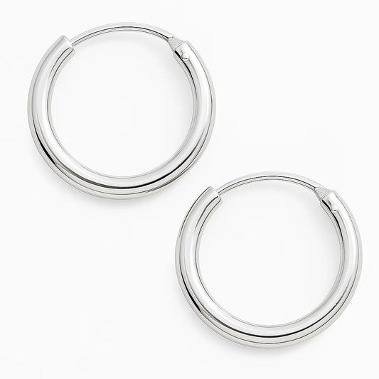 Argolla De Plata Para Niñas Lisa De 14mm - Aros Desde Bebé – Joyería Infantil en Oro 18k y Plata 925