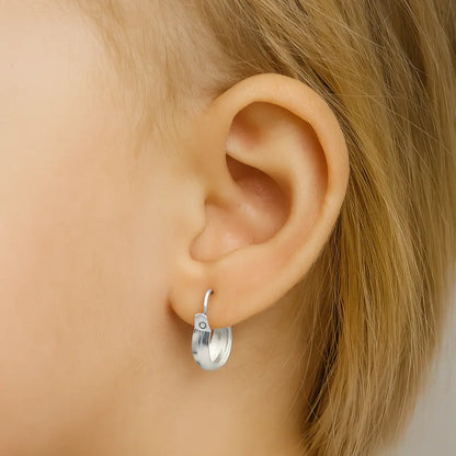 Argollas de Plata Para Bebé Bote 10mm - Aros Desde Bebé – Joyería Infantil en Oro 18k y Plata 925