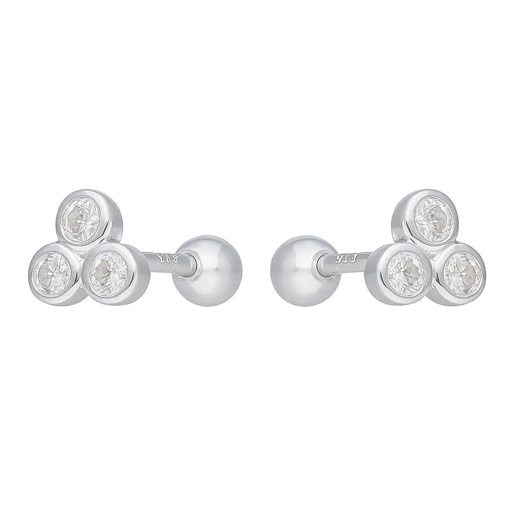 Aro De Plata Para Bebé Triangulo Cricón - Aros Desde Bebé – Joyería Infantil en Oro 18k y Plata 925