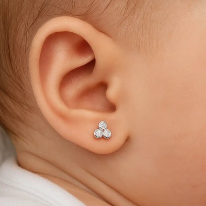 Aro De Plata Para Bebé Triangulo Cricón - Aros Desde Bebé – Joyería Infantil en Oro 18k y Plata 925