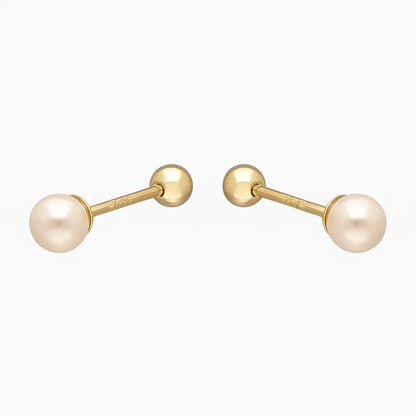 Aros De Bebé Perla 4mm Plata Ley 925 - Aros Desde Bebé – Joyería Infantil en Oro 18k y Plata 925