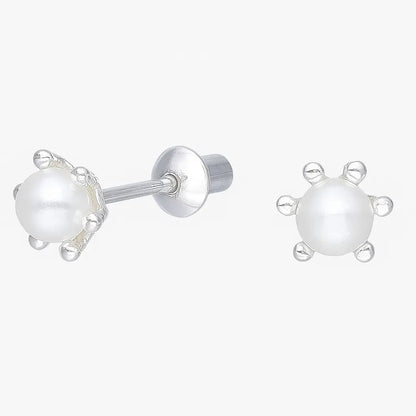 Aros De Bebé Plata Pistilo 6mm - Aros Desde Bebé – Joyería Infantil en Oro 18k y Plata 925