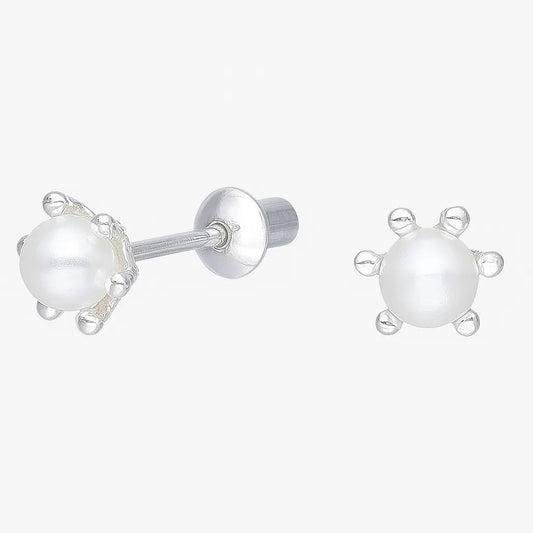 Aros De Bebé Plata Pistilo 6mm - Aros Desde Bebé – Joyería Infantil en Oro 18k y Plata 925