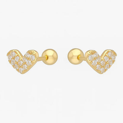 Aros de Niña Corazon Con Circones Plata Ley 925 - Aros Desde Bebé – Joyería Infantil en Oro 18k y Plata 925