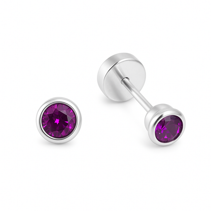 Aro Abridor Circón Redondo 3mm Plata Ley 925 - 4 Colores