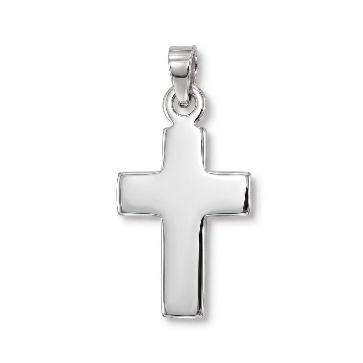 Colgante cruz ancha de Plata Ley 925 disponible en dos tamaños