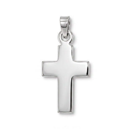 Colgante cruz ancha de Plata Ley 925 disponible en dos tamaños