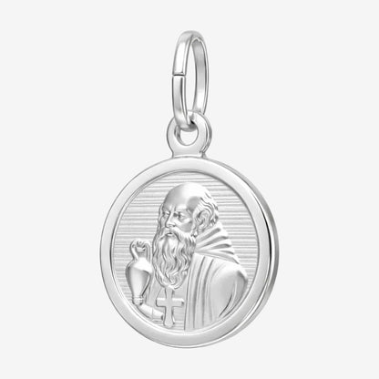Medalla de Protección San Benito Abad para Niños (Plata de Ley 925, 15mm)