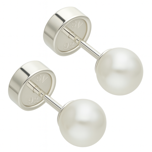 Aros Abridores de Plata 925 para Bebé con Perla Simil (4mm)