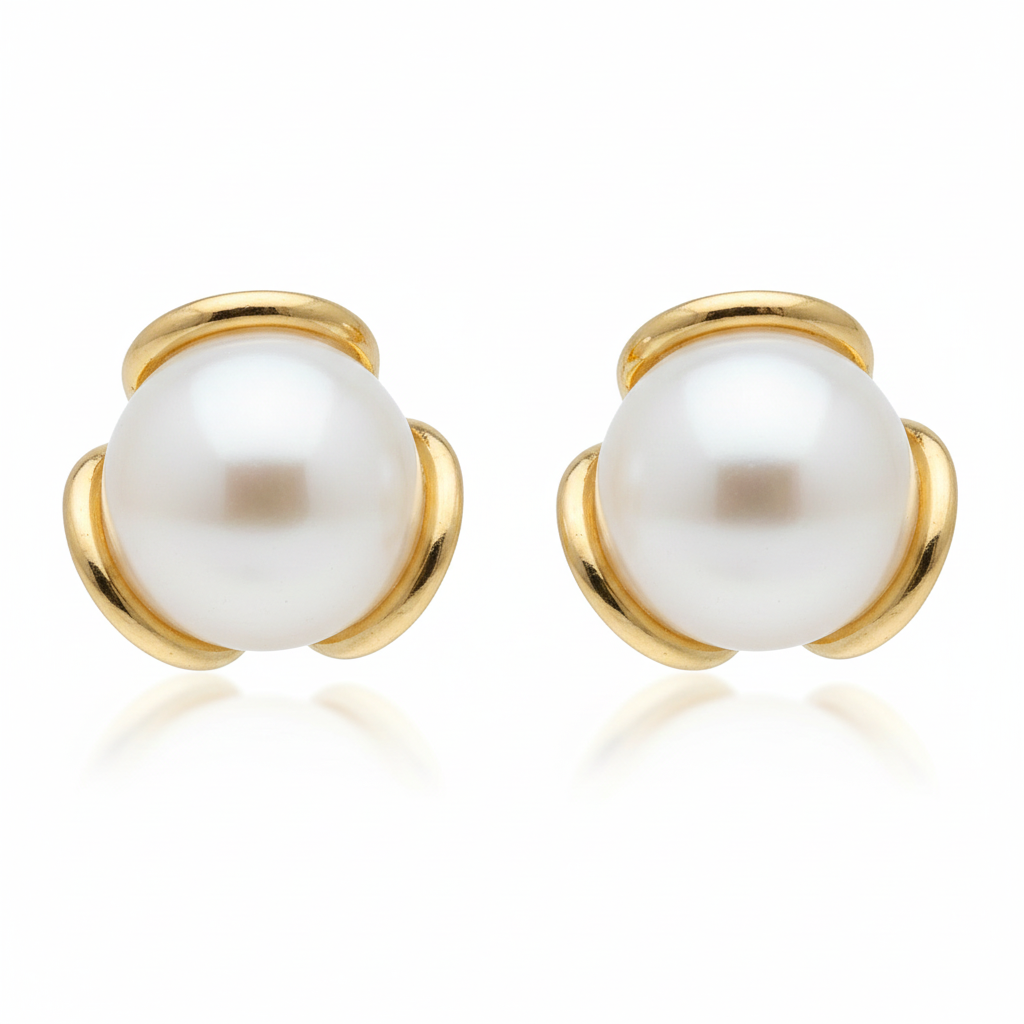 Aros Abridores de Perla con Pistilo y Oro 18k (4mm)