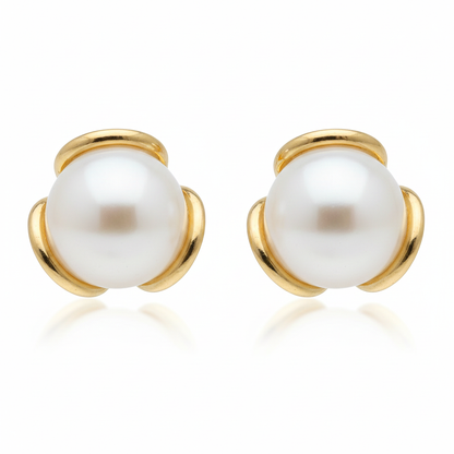 Aros Abridores de Perla con Pistilo y Oro 18k (4mm)