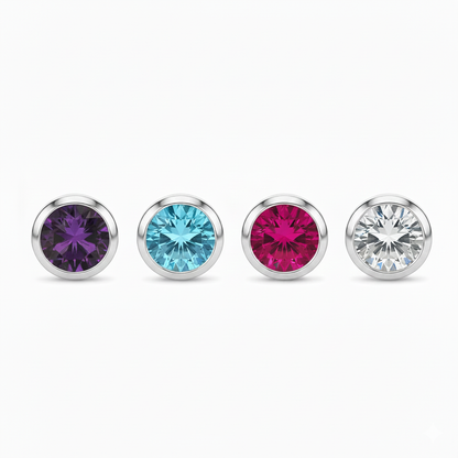 Aro Abridor Circón Redondo 3mm Plata Ley 925 - 4 Colores