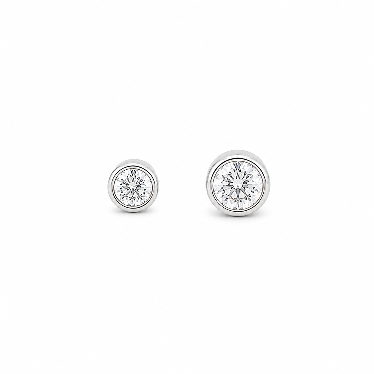 Aros de plata ley 925 circon redondo 3 y 4 mm