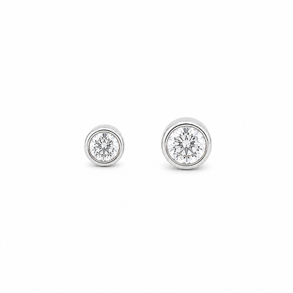 Aros de plata ley 925 circon redondo 3 y 4 mm