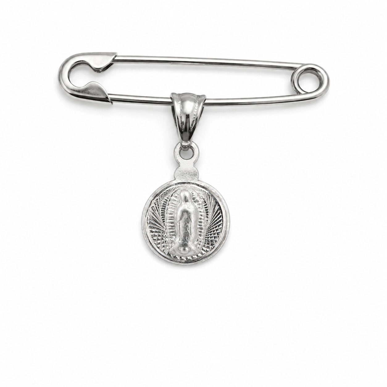 Medalla Virgen de Guadalupe de Plata 925 – Mini para Bebés y Niñas (10 mm)