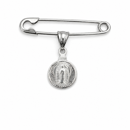 Medalla Virgen de Guadalupe de Plata 925 – Mini para Bebés y Niñas (10 mm)