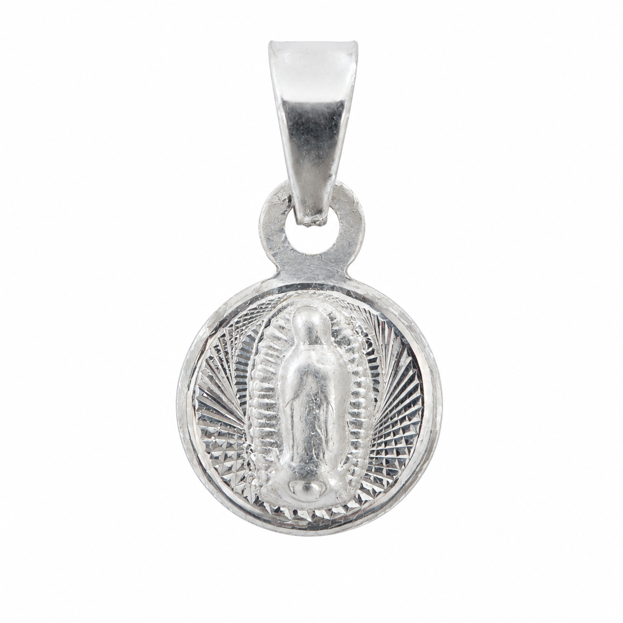 Medalla Virgen de Guadalupe de Plata 925 – Mini para Bebés y Niñas (10 mm)
