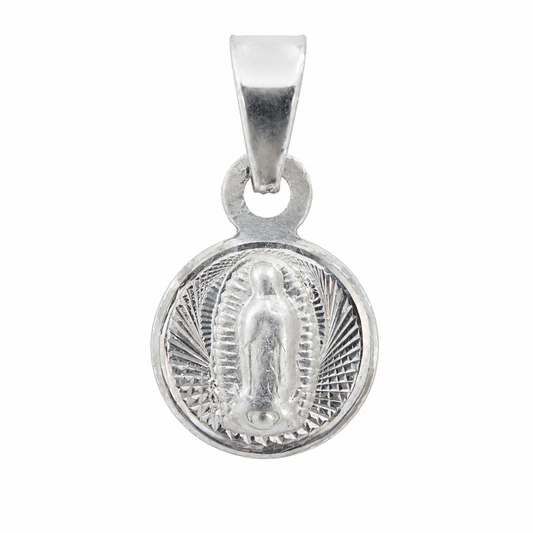 Medalla Virgen de Guadalupe de Plata 925 – Mini para Bebés y Niñas (10 mm)