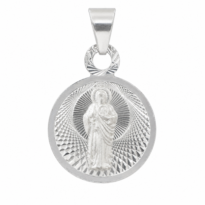Medalla San Judas Tadeo de Plata 925 – Facetada (14 mm)