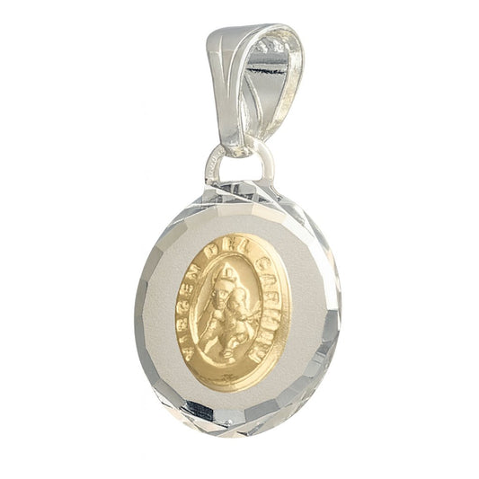 "Colgante medalla Virgen del Carmen en plata de ley 925, un tierno regalo para bebé"
