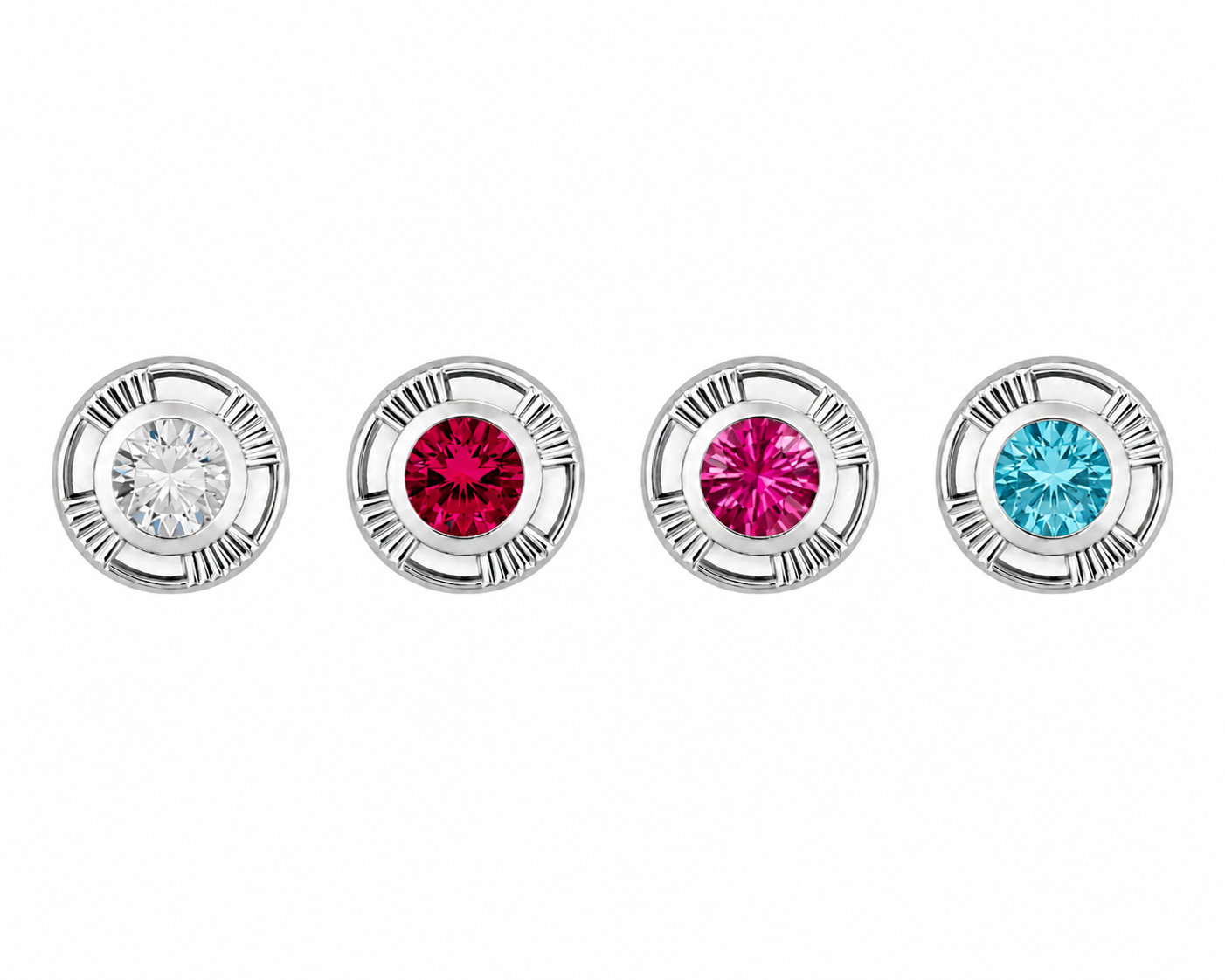 Aros Abridores de Plata 925 para Bebé Strass con Circón Rosa (4mm)