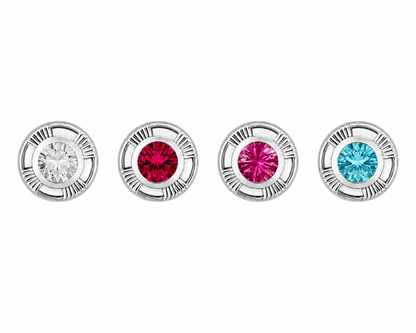 Aros Abridores de Plata 925 para Bebé Strass con Circón Rosa (4mm)